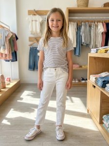 Zara Girls Distressed Skinny Jeans – Size 7Y (122cm) – White
